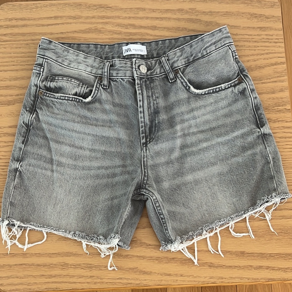 ZARA Gray Denim Shorts